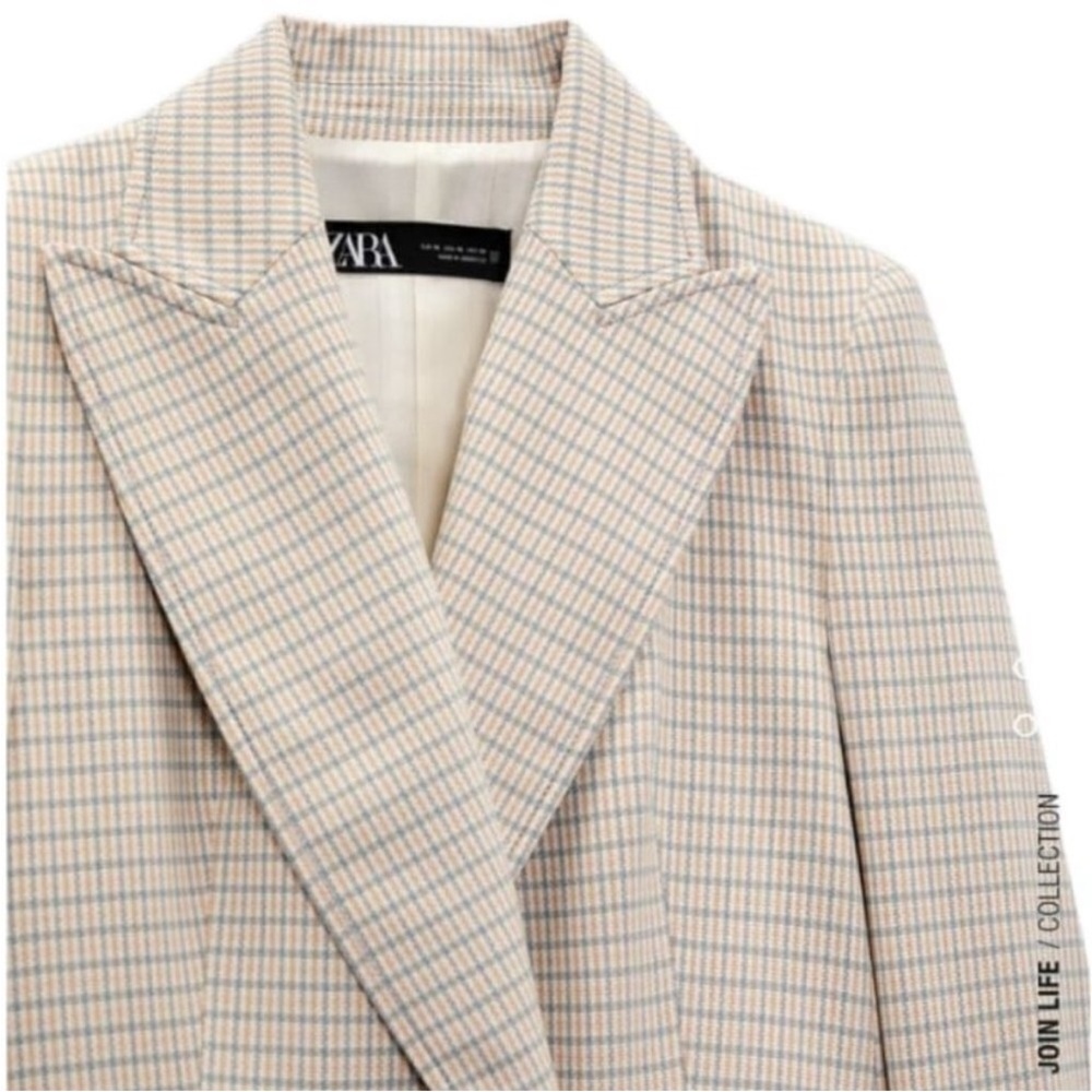 Zara Cream Double-Breasted Blazer - Picture 5 of 10